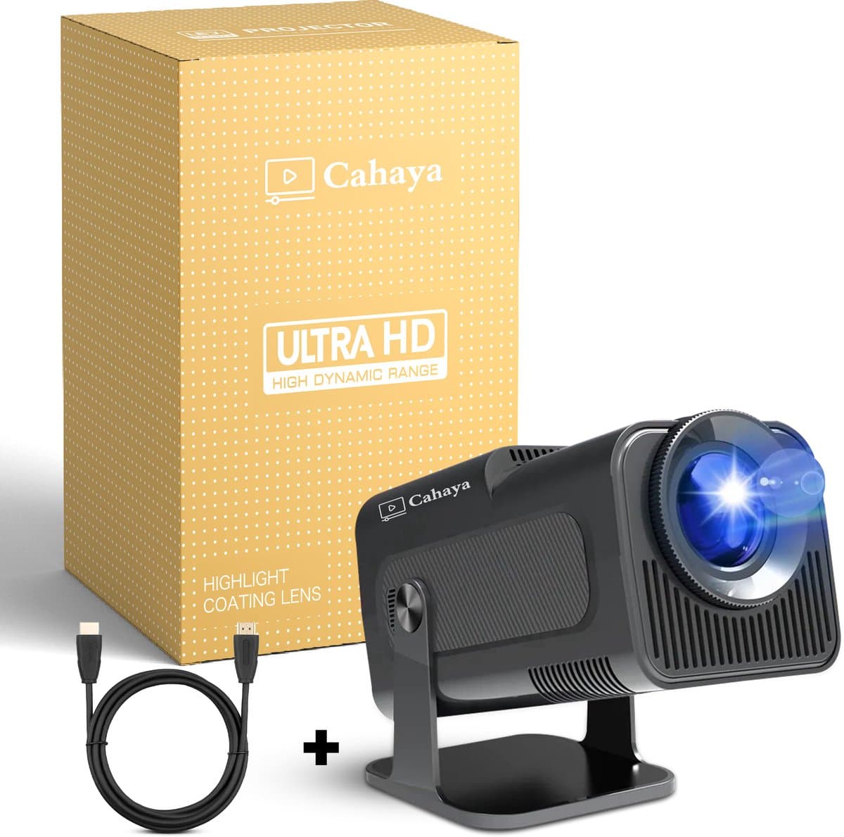 Cahaya 2026 ULTRA model - WiFi 6 mini beamer- Ultieme draagbare beamer - 390 ANSI - 4K - 1080p - Android - Apple - Bt 5.0 — afbeelding 1