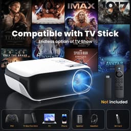 Mini Beamer - Mini projector - FHD - AV - Audio - 2x USB - HDMI - 100.000 uur - Bluetooth 5.1 - 10.000:1 contrast - 9500 lumen — thumbnail 3