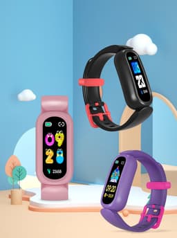 DrPhone KidsTime X13 – Smartwatch Voor Kinderen – IP68 Waterdichte Smartwatch – Hartslagmonitor – Slaapmonitoring – Mobiele App (Alleen voor Android Systeem) - 0.96 Inch TFT Kleurenscherm – Stappenteller – Calorie teller - Paars — thumbnail 2