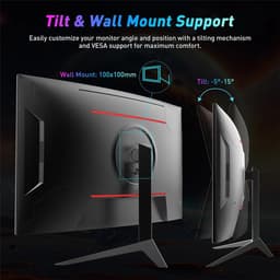 Stemily Gaming Monitor - Gebogen Scherm - 32 inch - 1920 * 1080 - 240Hz - 125% Srgb, 3500:1 — thumbnail 2