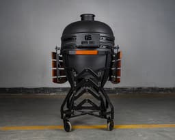 XL Kamado BBQ 23.5", Grill Bill Pro III - Supercompleet - Houtskoolmand - Multilevel System met gietijzeren en RVS roosters - Aslade - Grate Organizer - Onderstel met Extra Grote Wielen - Handlebar — thumbnail 5