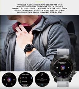 DrPhone ModelX8 – 1.3Inch IPS Full-color Touchscreen Smartwatch - Bluetooth 5.0 – Mobiele App - 24/7 Hartslagmonitoring – Bloeddrukmeting - SpO2 Zuurstofsaturatie-Meting - Zwart — thumbnail 5
