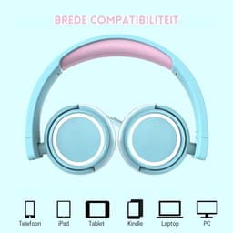 StayPowered Koptelefoon - Veilig & Comfortabel voor Kinderen - 85dB Geluidslimiet - Zacht Memory-Schuim - Ergonomisch Ontwerp - Opvouwbaar & Duurzaam - Verstrengelvrij Kabel - Universele Compatibiliteit - Blauw/Roze - Levering Sneller dan Aangegeven! — thumbnail 5
