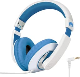 StayPowered Kinderkoptelefoon - Perfect Geluid & Ultiem Comfort - Verstelbaar - HD Microfoon - Kraakhelder Stereo - Zachte Oorkussens - Duurzame Kabel - 3.5mm Jack - Wit/Blauw - Levering Sneller dan Aangegeven! — thumbnail 1