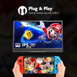 IPS Portable Game Monitor - Touchscreen - Beeldscherm 15.6 Inch - HDMI & USB-C - Full HD - Computerscherm - Draagbare Monitor — thumbnail 5