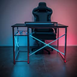 Bayt Game Bureau - Gaming Bureau - Gaming desk - Game Bureau met LED - Bureau met Opbergruimte - Computertafel - Monitor Standaard - 102 x 50 x 75 - Zwart — thumbnail 5