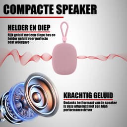 Draadloze Bluetooth Mini Speaker met Koord - IPX5 Waterbestendig - Roze Goud — thumbnail 4