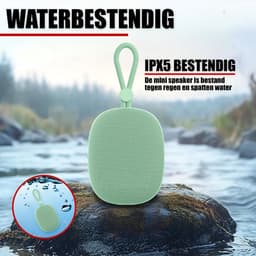 Draadloze Bluetooth Mini Speaker met Koord - IPX5 Waterbestendig - Groen — thumbnail 4