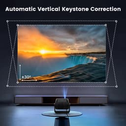 Mini Beamer - Projector - Digitale projector - 145° verstelbare standaard Miniprojector met WiFi en Bluetooth - 1080P - 18000 lumen - Draagbare projector - Autofocus - Schermschaal 16:09 - Compatibel met HDMI, Stroom, USB - Zwart — thumbnail 3