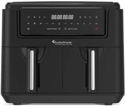 TurboTronic AF118 Dubbele Airfryer XXL - Digitale Heteluchtfriteuse - Dubbele mand - 7,6 Liter - 2x 3,8L - 12 programma's - Touchscreen - Zwart — thumbnail 1