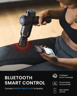 Massagepistool voor diepe spiermassage met verwarming en koeling - Elektrisch apparaat met 6 opzetstukken en stille werking — thumbnail 3
