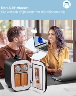 Luxe Mini Koelkast – Minibar – Skincare Fridge – Energiezuinig – Stijlvol Design – Geruisloos – 5L Inhoud – Zwart — thumbnail 5
