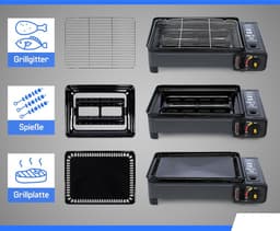 SMH LINE® Party Grill - Incl. 10x Gasflessen - Camping Grill - Camping kooktoestel - Safari Chef — thumbnail 2