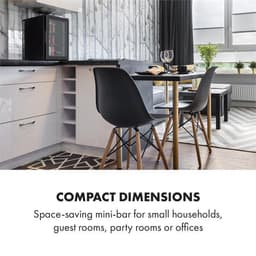 Klarstein Mini-Koelkast Brooklyn 42 Glazen Deur LED 42L - Minikoelkast Minibar Drankkoeler - 12-18°C Compressorkoeling - voor Hotelkamer voor Slaapkamer - Compact - Mini Fridge - Hotelkoelkast - Kleine Koelkast - Compact Koelkast — thumbnail 3