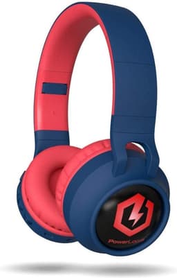 PowerLocus Buddy Draadloze On-Ear Koptelefoon voor Kinderen, LED lampjes, 85db Limiet, met Microfoon, Micro SD poort - Blauw/Rood — thumbnail 1