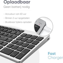 Trendfield Draadloos Toetsenbord - Bluetooth Keyboard - Stille Toetsen - Oplaadbaar - Qwerty - Space Grey — thumbnail 3