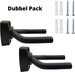 Twee stuks - Dubbel pack - Gitaar Wandbeugel – Muurbeugel – Gitaar standaard – Hanger – Haak – Wandsteun - Guitar Stand – Viool – Basgitaar - Ukelele - muurhaak — thumbnail 5
