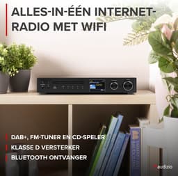 Audizio Bolzano Internetradio met DAB+ en FM - Met CD speler, Bluetooth en Spotify Connect - Zwart — thumbnail 2
