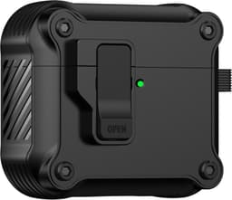 Telestore Hoesje geschikte voor AirPods 4 en Airpods 5 - TPU hybride zwart hoesje Beschermhoes - Shockproof AirPods 4 en 5 Cover - AirPods 4 / 5 Hoesje - Geschikt voor Apple Airpods 4 en Airpods 5 - zwart - hard en TPU cover — thumbnail 1