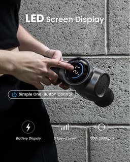 Warmtefunctie Bluetooth Massage Gun - Spiermassagepistool met Type-C opladen - Herstel van spierontspanning Massage gun — thumbnail 2