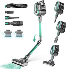 Luxe Steelstofzuiger – Stofzuiger zonder Zak op Accu – Draadloos – Wireless Vacuum Cleaner – 6 in 1 Design – 30.000PA Zuigkracht – 350W – LED — thumbnail 1
