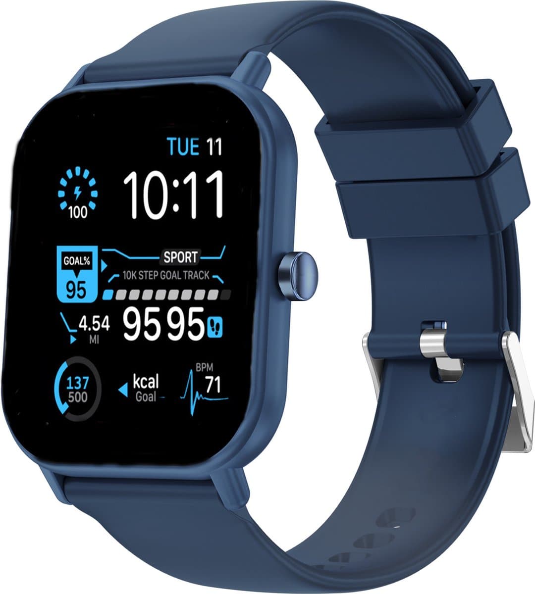 Fitgreat Grand 7 - Smartwatch - Smartwatch Dames - Heren& Kinderen- 2025 Model - Donkerblauw — afbeelding 1