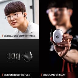 Arctis GameBuds — Actieve Noisecancellation — Mobiele app met audiopresets — 40 uur accuduur met Qi-oplaadcase — PC, Mobile & Playstation — Zwart — thumbnail 4