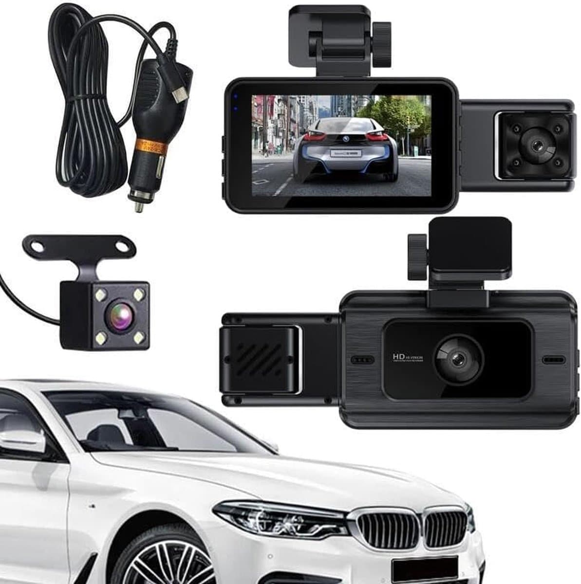 Lexium Dashcam voor auto - Dashcam - Dashcam voor auto voor en achter - Dashcam voor en achter - Dashcam voor en achter draadloos - Dual dashcam — afbeelding 1
