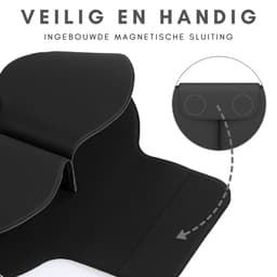 Ainy - Zwart Case Accessoires - Koptelefoon hoes geschikt voor Apple Airpods Max | Zacht Polyester Siliconen Syntetisch Leer materiaal | Magneet sluitingen — thumbnail 5