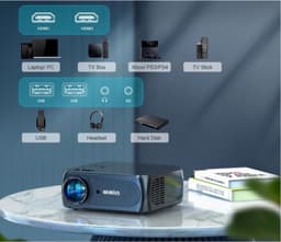 Luxe Beamer – Full HD 4K – Projector – 5G WiFi – Thuisbioscoop – Mini Beamer – 360° Flip Functie – Bluetooth 5.1 – Draadloos – 15.000 Lumen — thumbnail 4