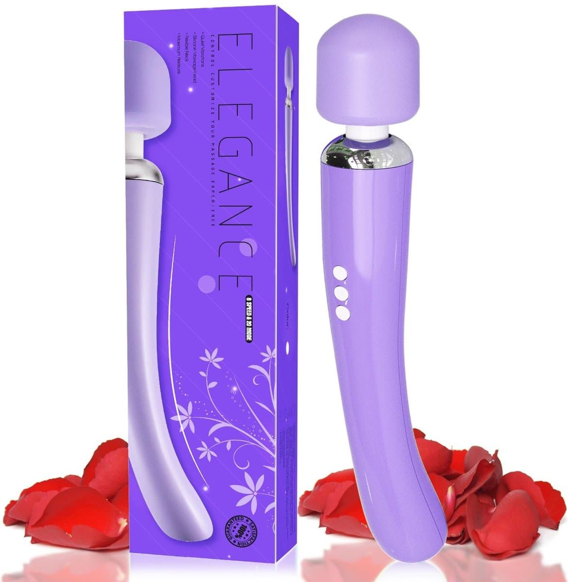 Sensual-U Elegance Curve - Fluisterstille Vibrator - Wand massager voor Clitorale stimulatie – Seksspeeltje met 8 snelheden en 20 standen – Lila — afbeelding 1