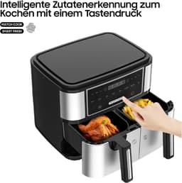 Equivera Dubbele Airfryer - Dubbele Mand - Dual Cook - Heteluchtfriteuse - Verschillende Programma's - Dual Zone - Mega — thumbnail 4