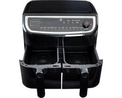 Equivera Dubbele Airfryer - Dubbele Mand - Dual Cook - Heteluchtfriteuse - Verschillende Programma's - Dual Zone - Mega