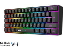 HXSJ L500 - Draadloze Gaming Toetsenbord - RGB - Tri mode - Qwerty Toetsenborden - Zwart