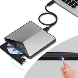 Zenwire Externe DVD Speler en Brander - Optical Drive - Optische Drive - Voor Laptop - USB 3.0 of USB C 3.1 - Plug & Play - Windows, MacOS & Linux - Hoes + Kabel - Externe CD speler- Aluminimum behuizing — thumbnail 5