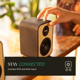 House of Marley Uplift Bluetooth Boekenplank Speakers - Hifi speakers - Stereo Set - Home Audio - Gemaakt van Duurzame Materialen - 16 Watt - Zwart — thumbnail 3