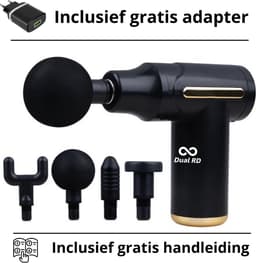 Dual R&D Massage Gun + GRATIS Adapter - Massage-Gun -Mini Massage gun - Massage Apparaat -Massagegun - Massage pistool - incl. 4 opzetstukken - Draadloos - Oplaadkabel — thumbnail 1