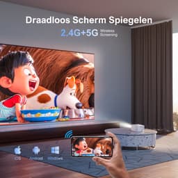 ULTIMEA Mini Beamer Full HD 1080P, 300 Ansi-lumen, Elektrische Focus, 5G+2.4G WiFi Draagbare Projector Wit — thumbnail 4