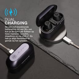 JLab Epic Lab Edition Bluetooth Oordopjes - Draadloos - Active Noise Cancelling Oordopjes - 54 uur Batterijduur - LC3 Codec - Oortjes met Bluetooth Dongle - Premium Model – Zwart — thumbnail 4
