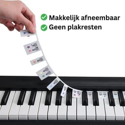 Siliconen Piano Stickers Afneembaar - 88 Toetsen - Keyboard Stickers - Herbruikbaar - Kleur — thumbnail 2