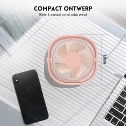 StayPowered Tafelventilator - Krachtige Koeling binnen Handbereik - 3 Snelheden - 360° Draaibaar - USB-Aangedreven - Compact Ontwerp - Stil Gebruik - Roze - Draagbaar - Levering Sneller dan Aangegeven! — thumbnail 3
