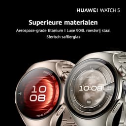 HUAWEI WATCH 5 46mm Zwart / Fluoroelastomeer band / Titanium van luchtvaartkwaliteit / X-TAP / eSIM bellen / GPS / ECG / Bluetooth 5.2 / Smartwatch / Compatibel met iOS en Android — thumbnail 2