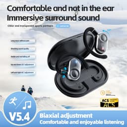 Open oortjes draadloos - Veilig voor Fietsen & Sporten -Bluetooth Headset met Oplaadcase- Bluetooth 5.4- Touch Control-Comfortabel en Geweldige Geluidskwaliteit — thumbnail 2