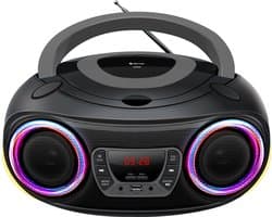 Denver Draagbare Radio CD Speler Kinderen - Bluetooth - Lichteffecten - Boombox - AUX - FM - TCL212BT - Grijs