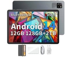 Blackview Tab 60 WiFi Android 14 Tablet - 12GB+128GB(1TB Externe SD) - 10.1'' HD+ Display - 5100mAh Batterij - Dubbele boxluidsprekers Grijs