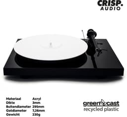 Draaitafel mat - Acryl - Mat Wit- Crisp Audio - Slipmat 12 Inch - Platenspeler — thumbnail 1