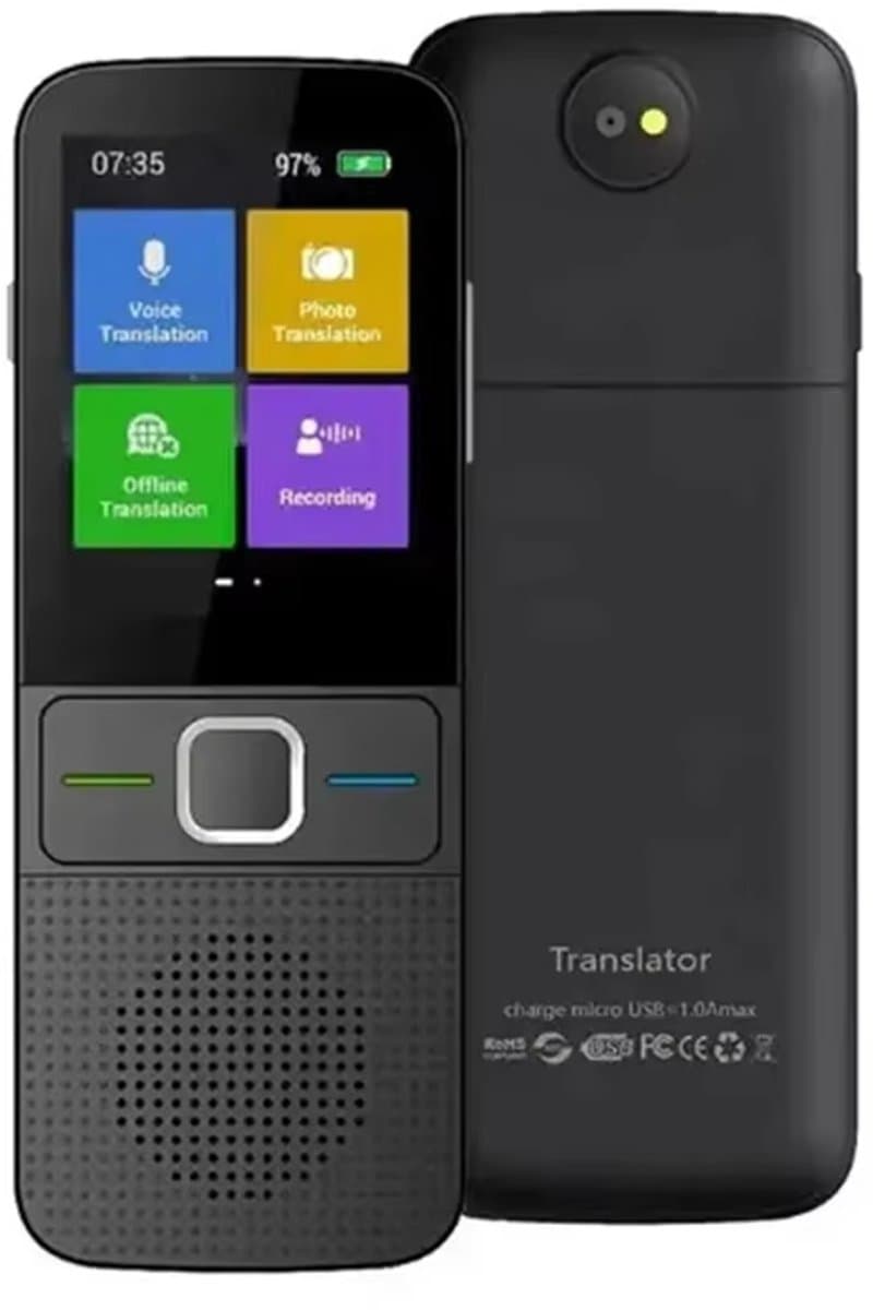 BALORS® Vertaalcomputer - Vertaal Apparaat - Slimme Vertaler - Draagbare Vertaler - Vertaalcomputer Met Spraak - Vertaalcomputer Offline - Vertaalapparaat Translator - 137+ Talen - Zwart — afbeelding 1