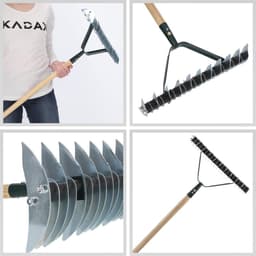 Dubbelzijdige Vloerbeluchter voor Tuin - Hoogwaardig Staal, Handmatige Verticuteermachine 37 cm — thumbnail 5
