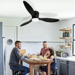 Plafondventilator met lamp 132cm Ventilator met LED verlichting Ventilatoren Met afstandsbediening Zomer- en winterstand - Zwart — thumbnail 4