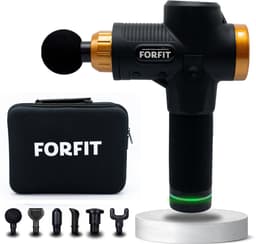 FORFIT Massage Gun - Black Gold-Copper – 30 Standen en 6 Opzetstukken – Draadloos en stil – Professioneel Massage apparaat- Massage Pistool — thumbnail 1